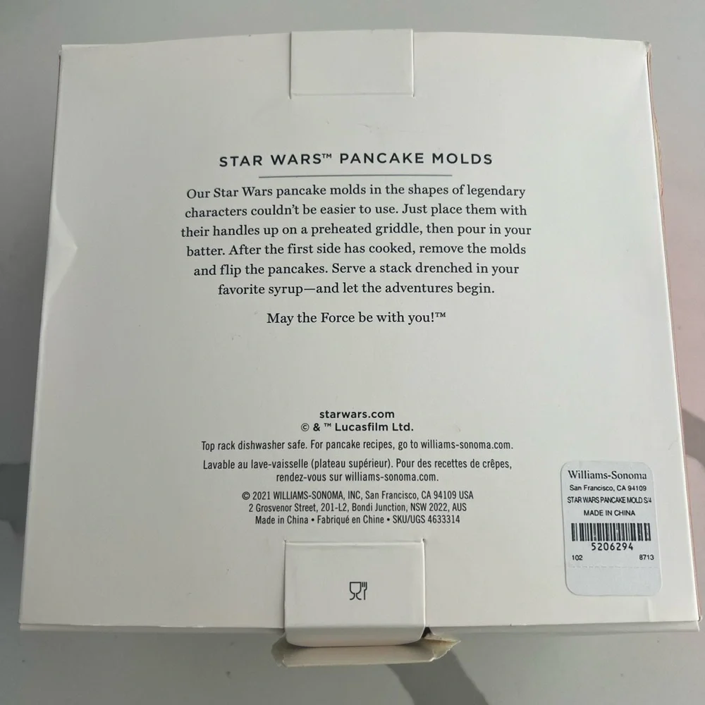 Williams Sonoma Star Wars Pancake Molds